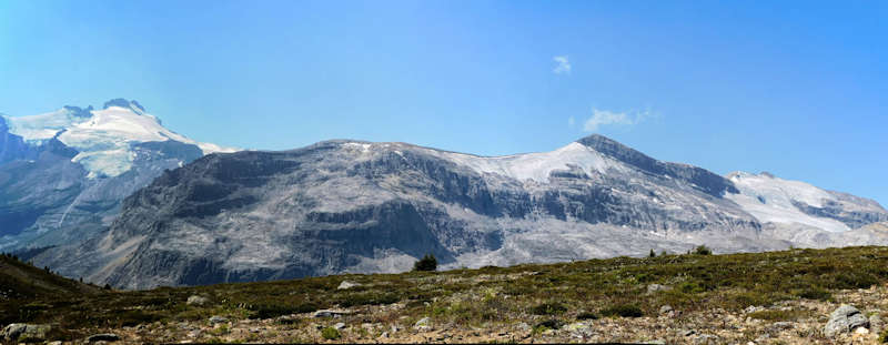 Panorama of Mount Hector and Mount Andromache with Molar Glacier